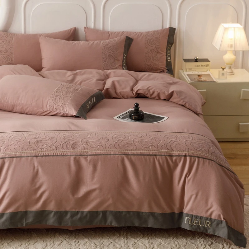 路约威格新款复古风四件套全棉纯棉水洗棉高档床单被套超柔软床品