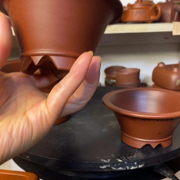 紫砂紫砂花盆手工艺制作