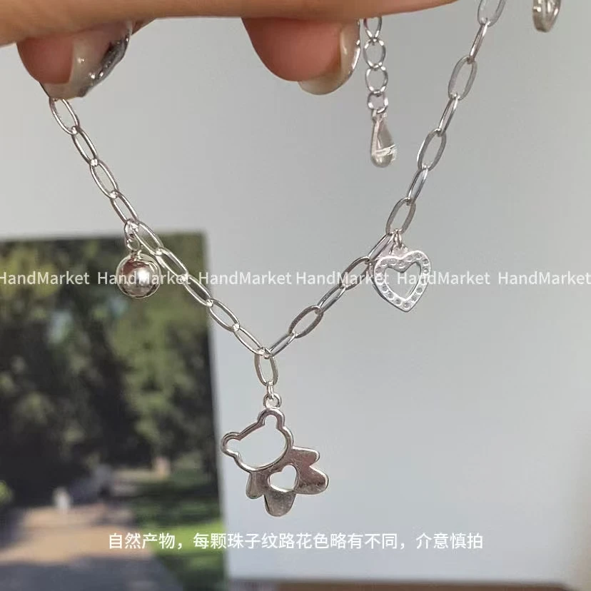 925银手链 JIUJIU【心动小熊】百搭精致小众时尚设计感手链0712