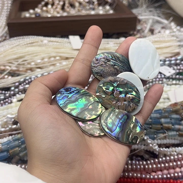 玛瑙/玉髓未镶嵌珠宝半成品一个30/40mm左右鲍鱼贝吊坠