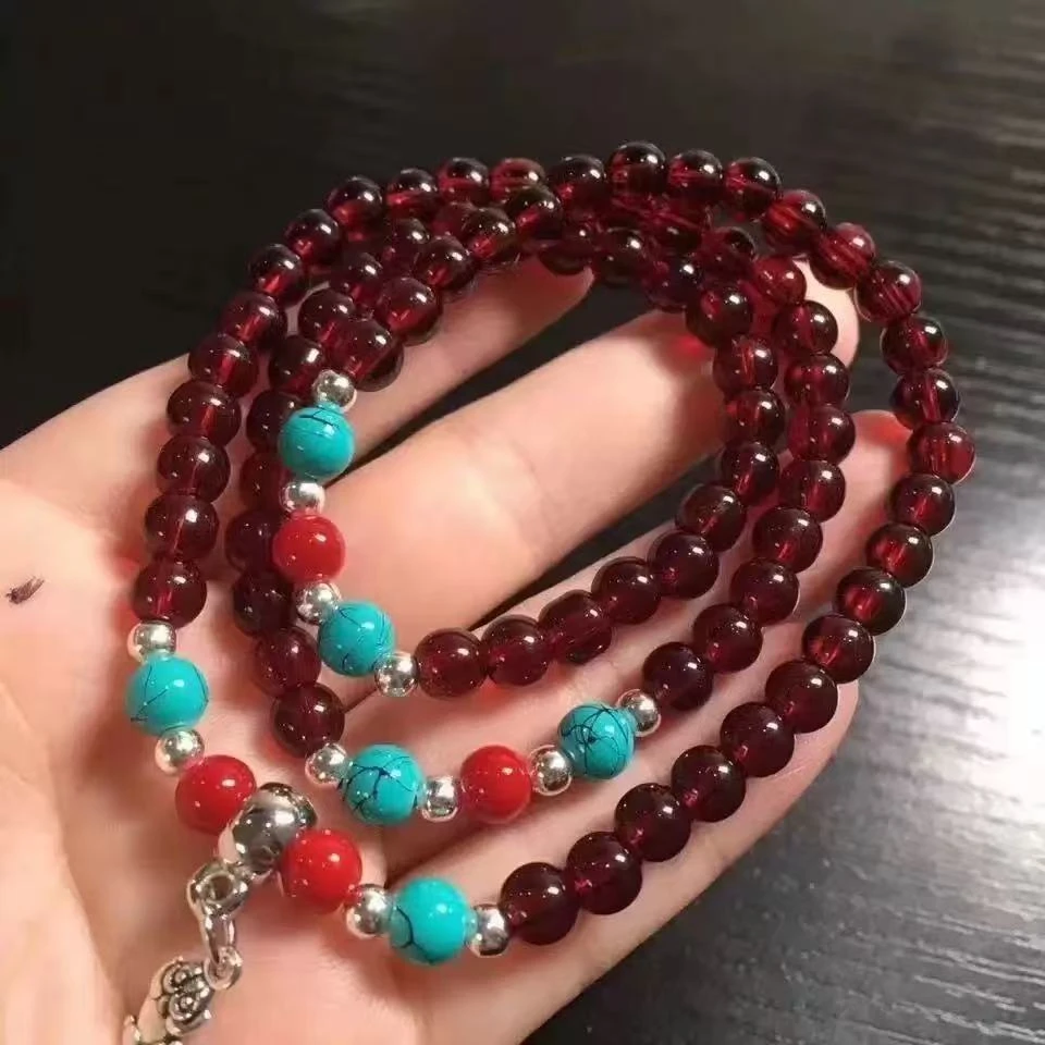 K07石榴石三圈多宝手串