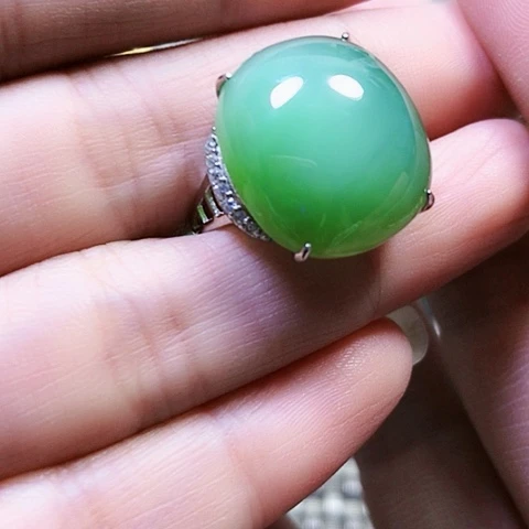 和田玉银S925镶嵌戒指