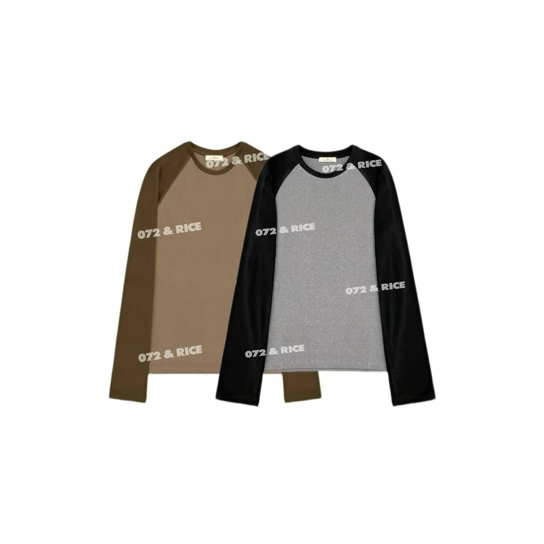 072 & RICE【念念不忘】棉 秋季休闲插肩袖圆领长袖上衣 Z-32W322