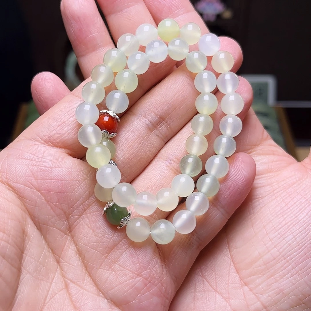 霖***北合金蛇纹石玉颈饰