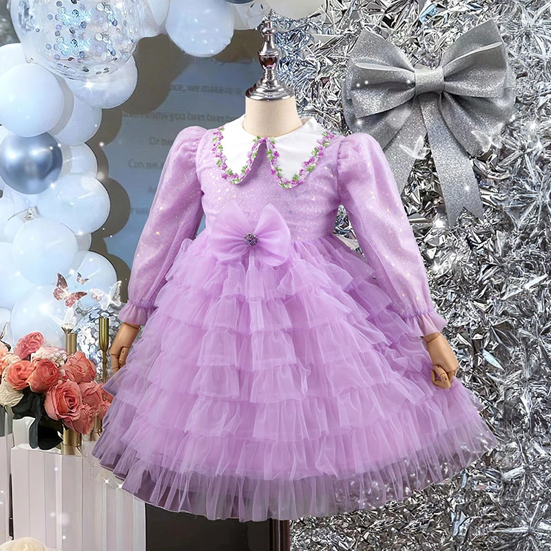 女童2025新款连衣裙洋气时尚儿童女宝宝春装公主裙春秋网纱蓬蓬裙