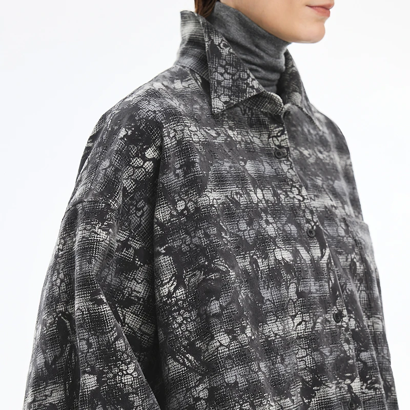 【商场同款】JNBY/江南布衣25秋新夹克外套直筒衬衫领5P9613090