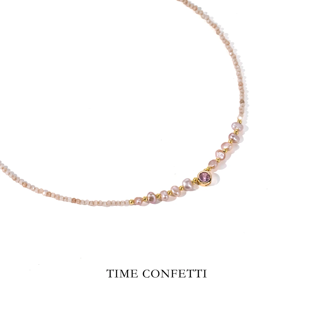 钛钢项链 镀K金【孙二娘】精致通勤气质百搭珠珠吊坠项链TC 10730