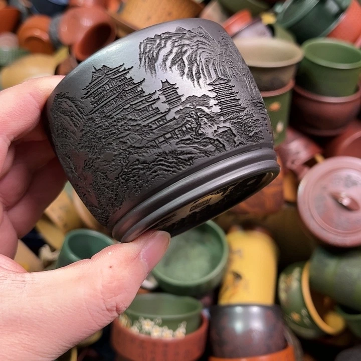 紫砂茶杯全手工紫砂主人杯