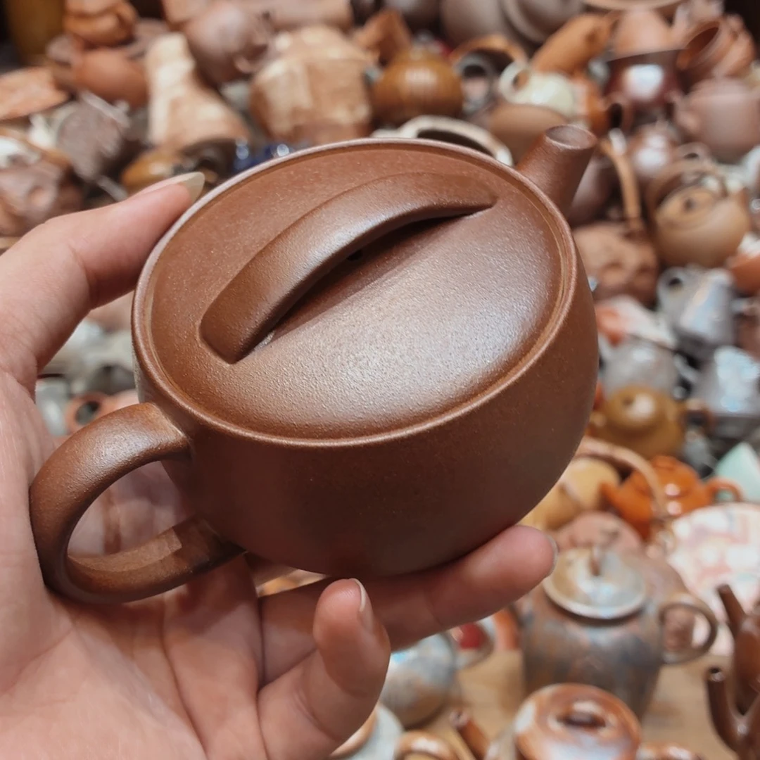柴烧老岩泥手工茶壶器皿