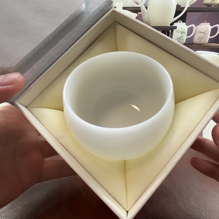 礼盒装：隐唐窑/璞玉素烧自生釉170ml罗汉主人杯