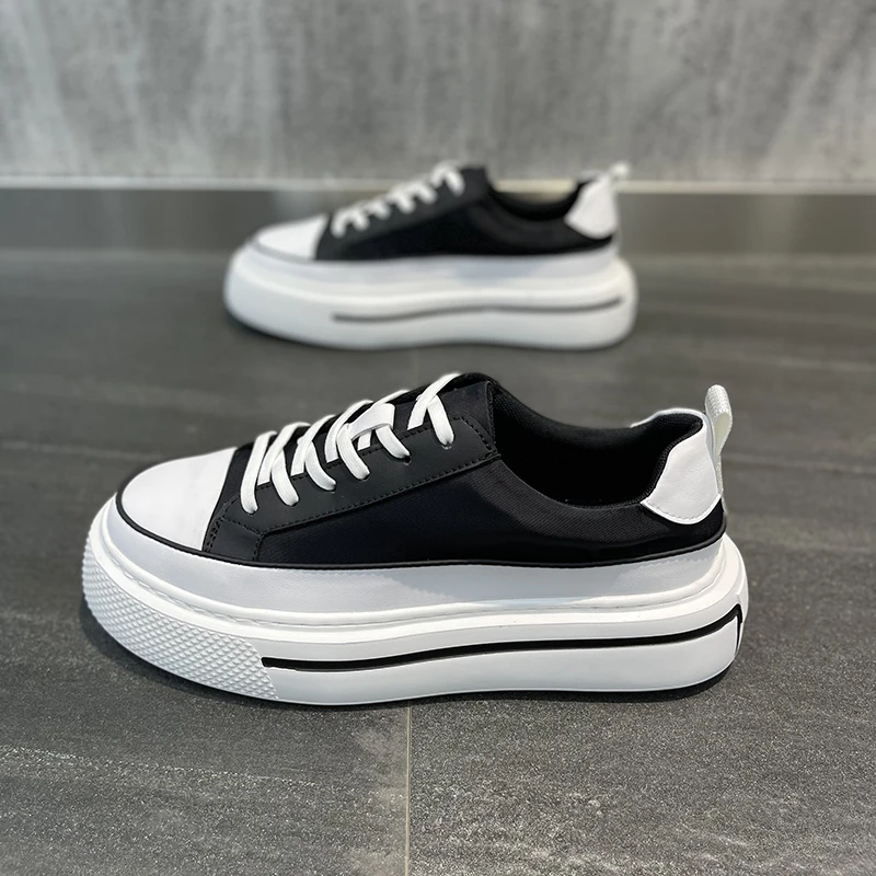 小白鞋2025年夏季新款透气冰丝布鞋男厚底增高运动休闲鞋子男潮鞋