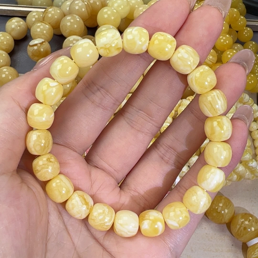 手链琥珀未镶嵌瓷白妖花