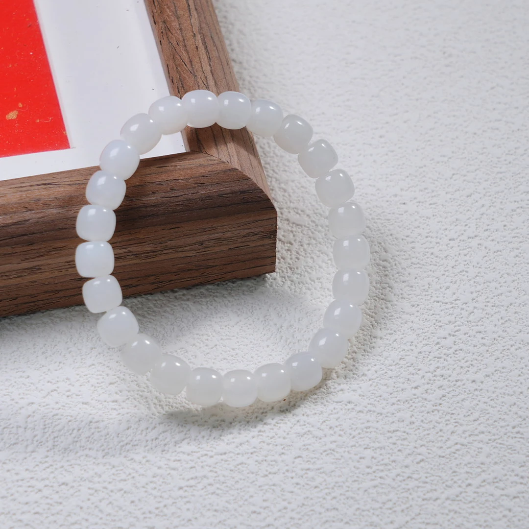 天然和田玉白玉7m+老型珠手串