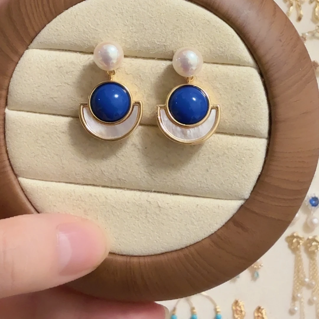 淡水珍珠耳饰银S925镶嵌