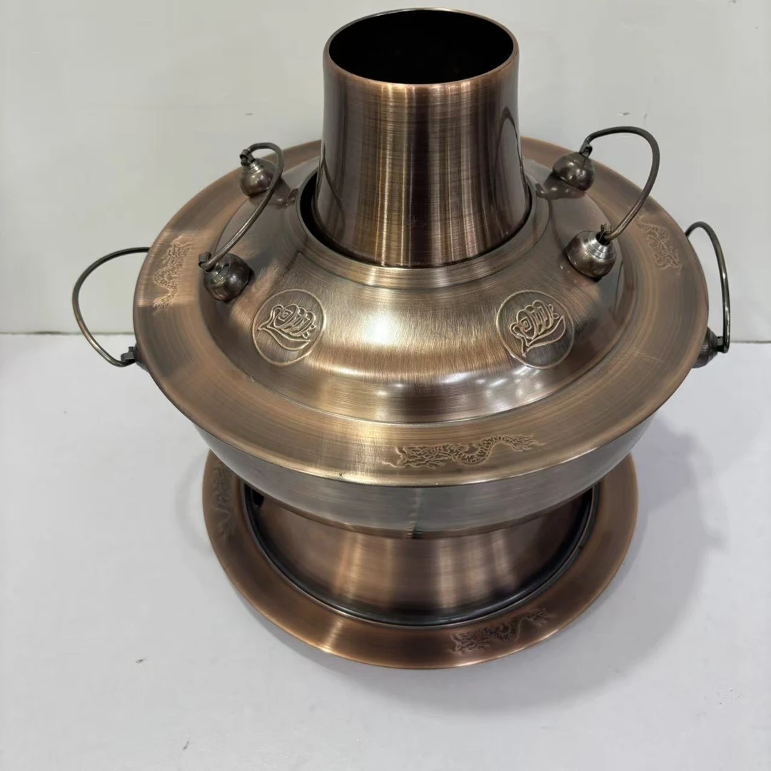 老北京火锅加厚不锈钢仿铜火锅炉木炭家用涮羊肉户外F4