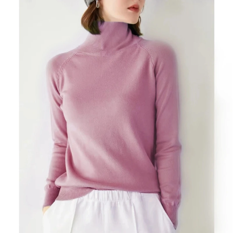 [主播专属]一衣双领，可高领可中领，冬季必备暖脖时尚中长款毛衣女