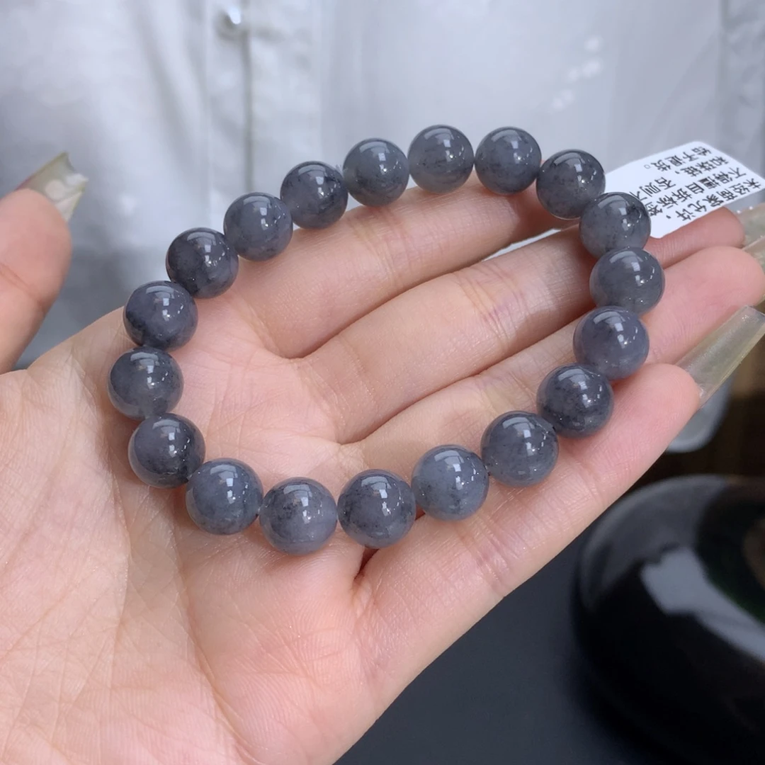 翡翠手链未镶嵌卡9.9冰润胶黑乌鸡