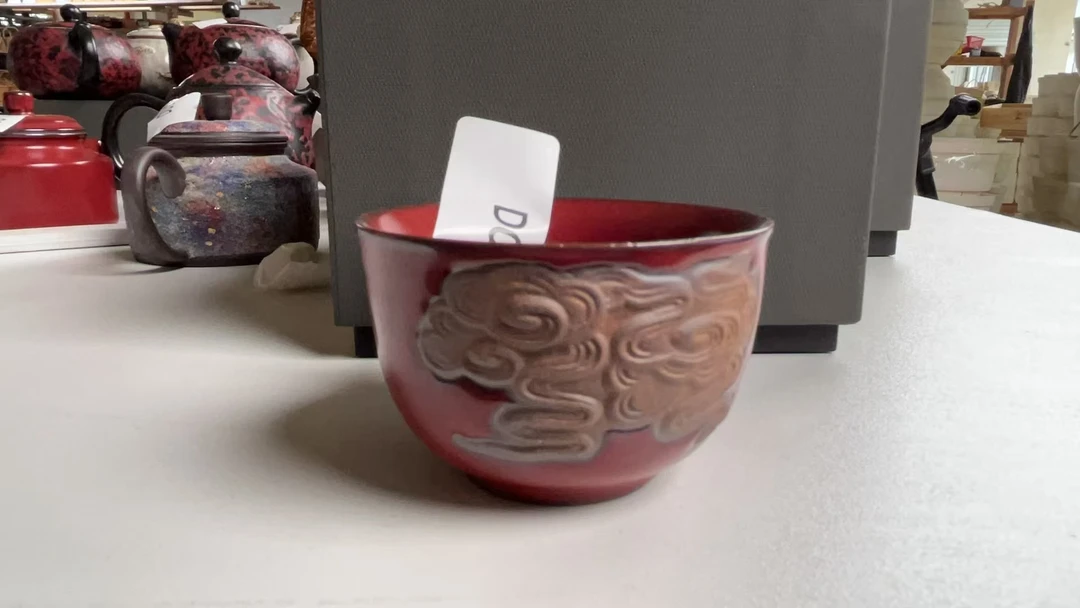 手工雕刻祥云客杯26