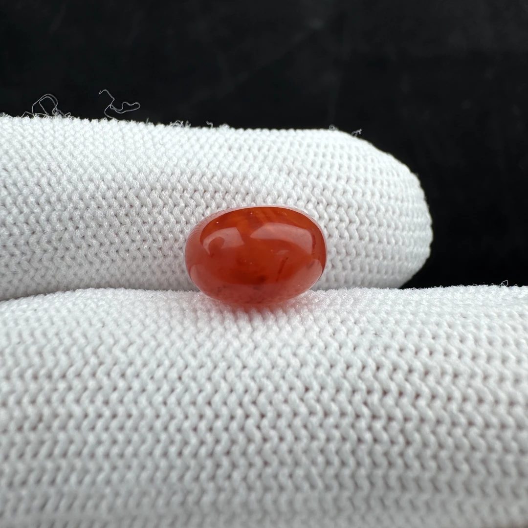 P2087天然南红 扣子10*6.8mm支持复检 假一罚四