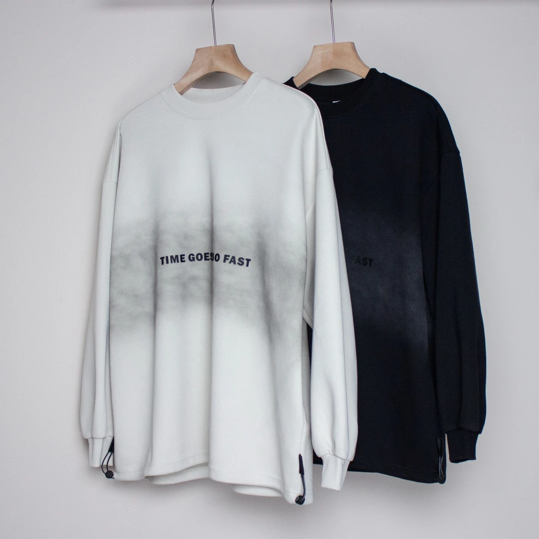 （楠楠）圆领卫衣男春季新款 宽松套头美式复古 做旧长袖卫衣