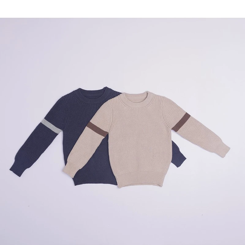 春秋品质童装休闲复古拼色中领针织衫毛衣 3431056592