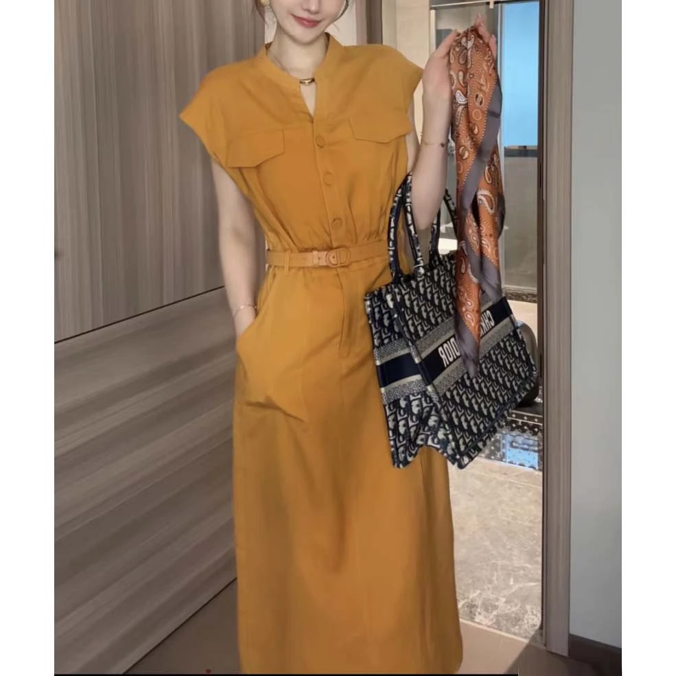 长裙夏季显瘦法式优雅裹身连衣裙女装气质时尚高腰2556