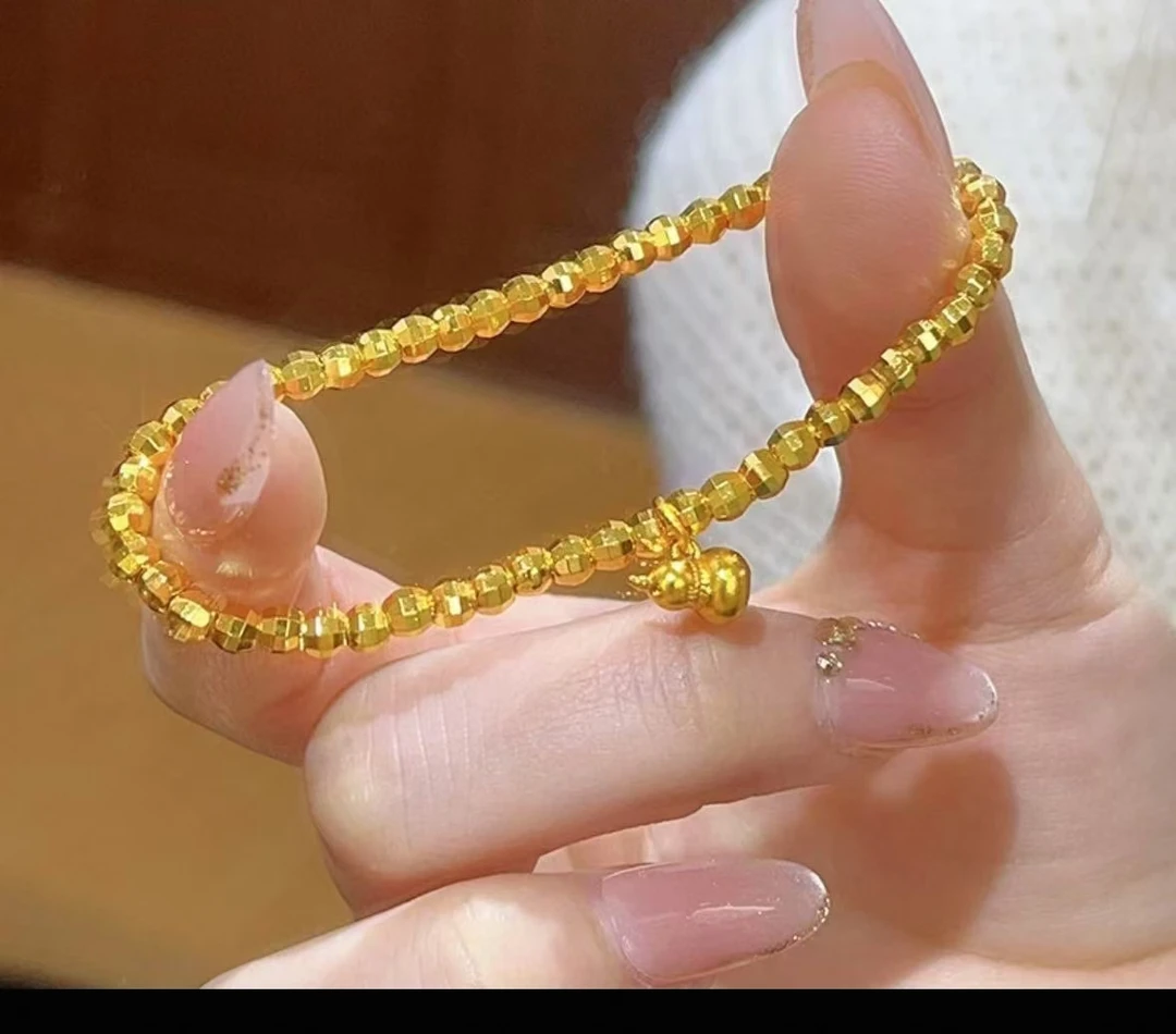 铜合金手链 铜都镀K金镭射手串2025夏季轻奢款葫芦送女朋物手链