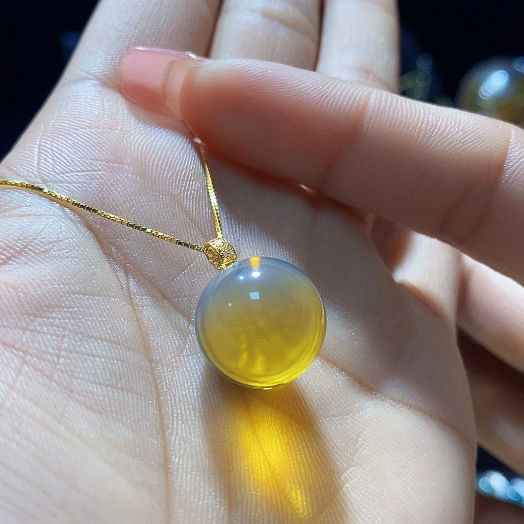 蓝珀颈饰18K金镶嵌X****?尺寸15