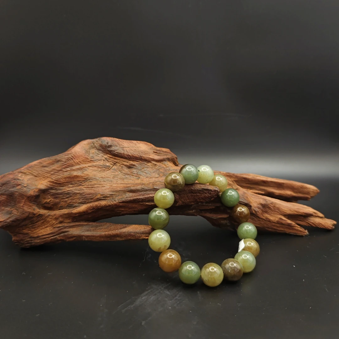 Q和田玉多宝圆珠手串卡12（1272）