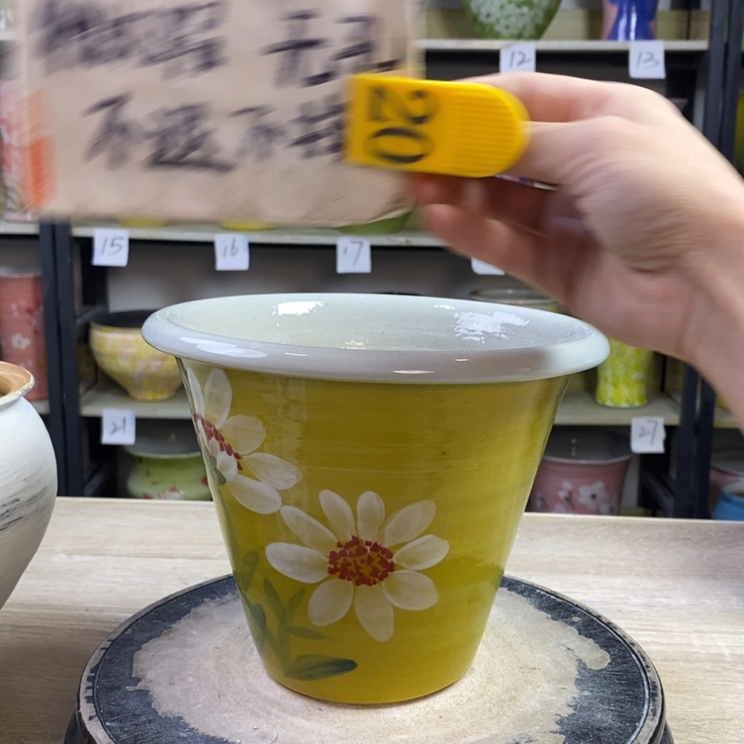 景德镇手工手绘陶瓷花盆