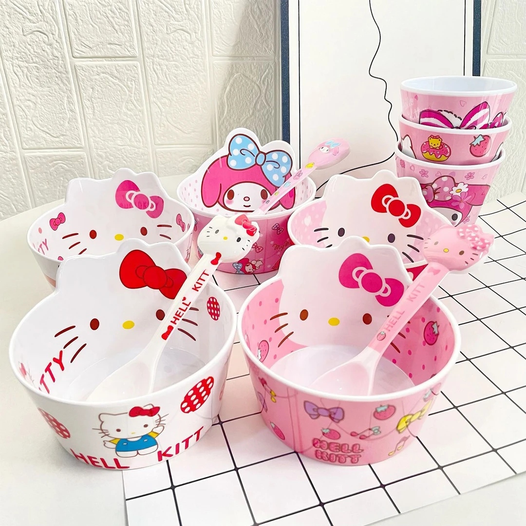 少女心网红可爱学生餐具小孩幼儿园家用吃饭碗耐摔宝宝辅食沙拉碗