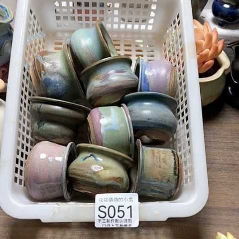 紫砂花盆051微瑕品口径5厘米左右尺寸