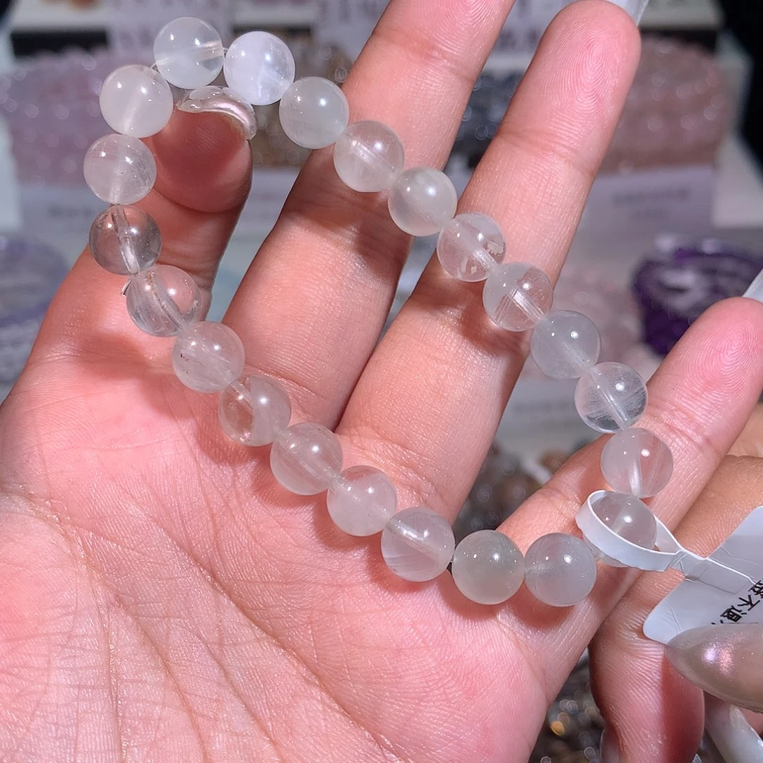 未镶嵌手串水晶灰蓝兔毛幽灵8.8