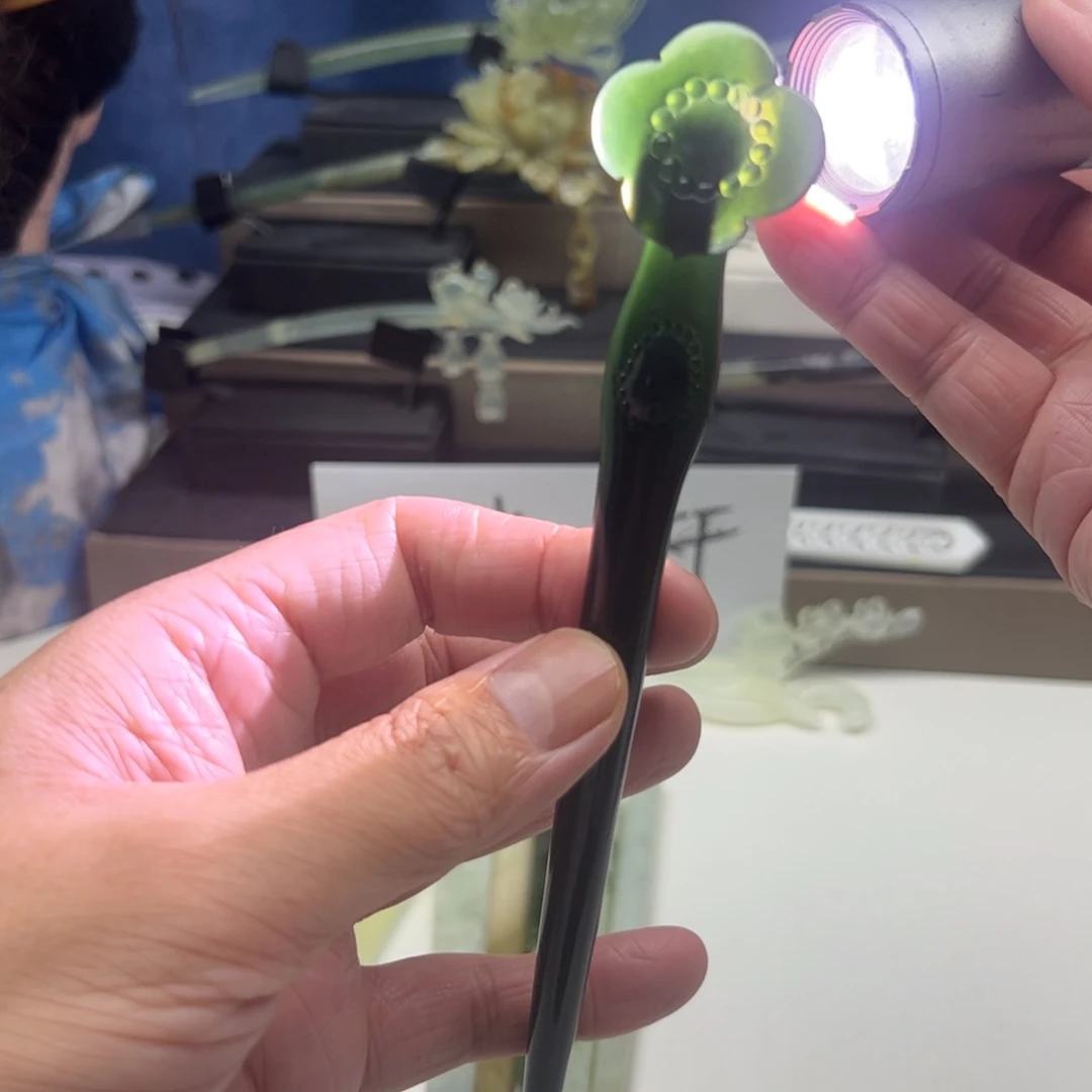 蛇纹石玉未镶嵌福利发簪
