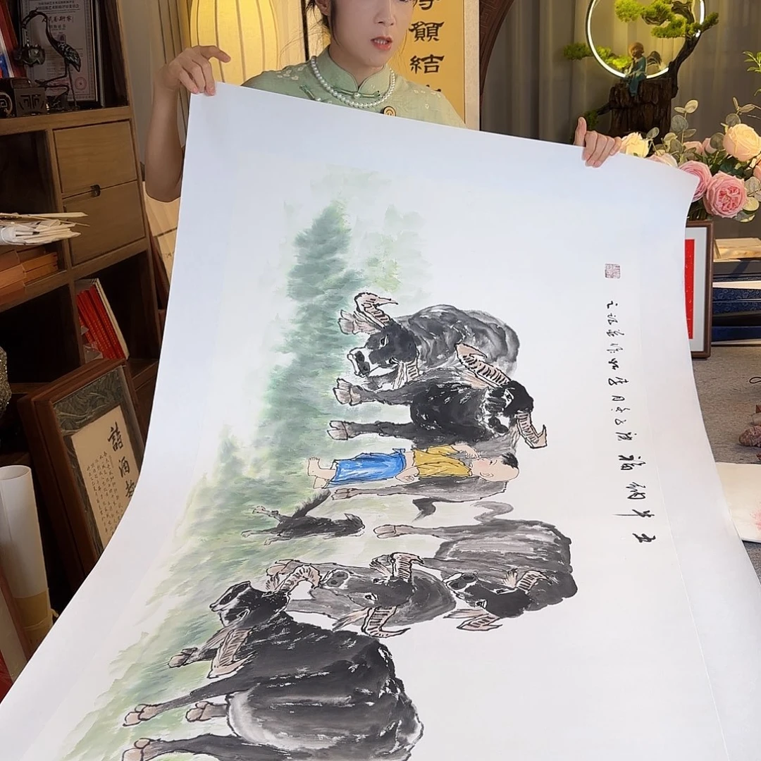 国画李如老师牛国画