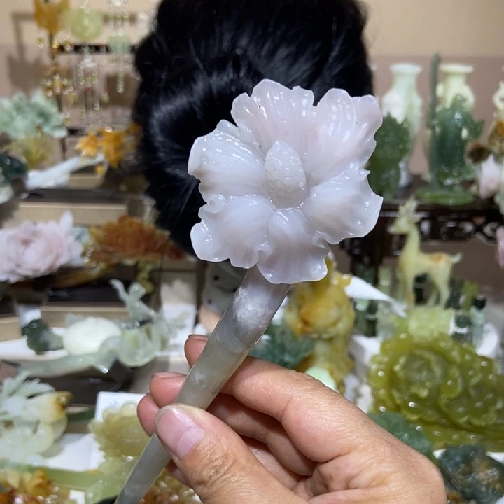 蛇纹石玉未镶嵌发饰