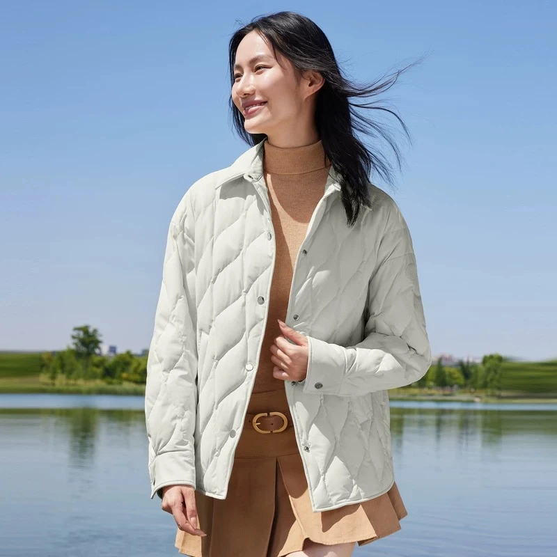 波司登春秋新款女中款时尚衬衫轻暖羽绒服轻薄休闲百搭保暖外套