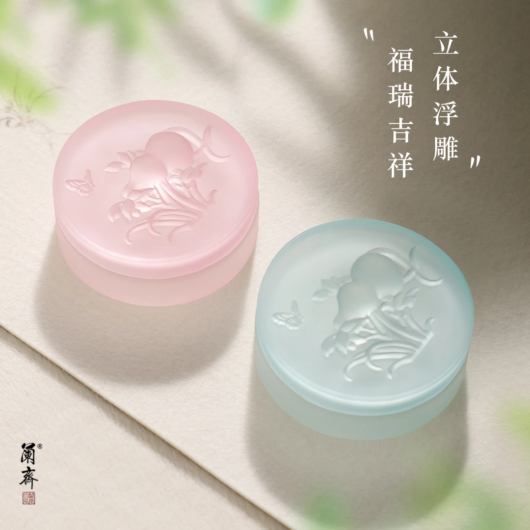 琉璃墨盒墨碟火锅砚台带盖不干墨双圈保湿墨池带盖毛笔笔搁笔架