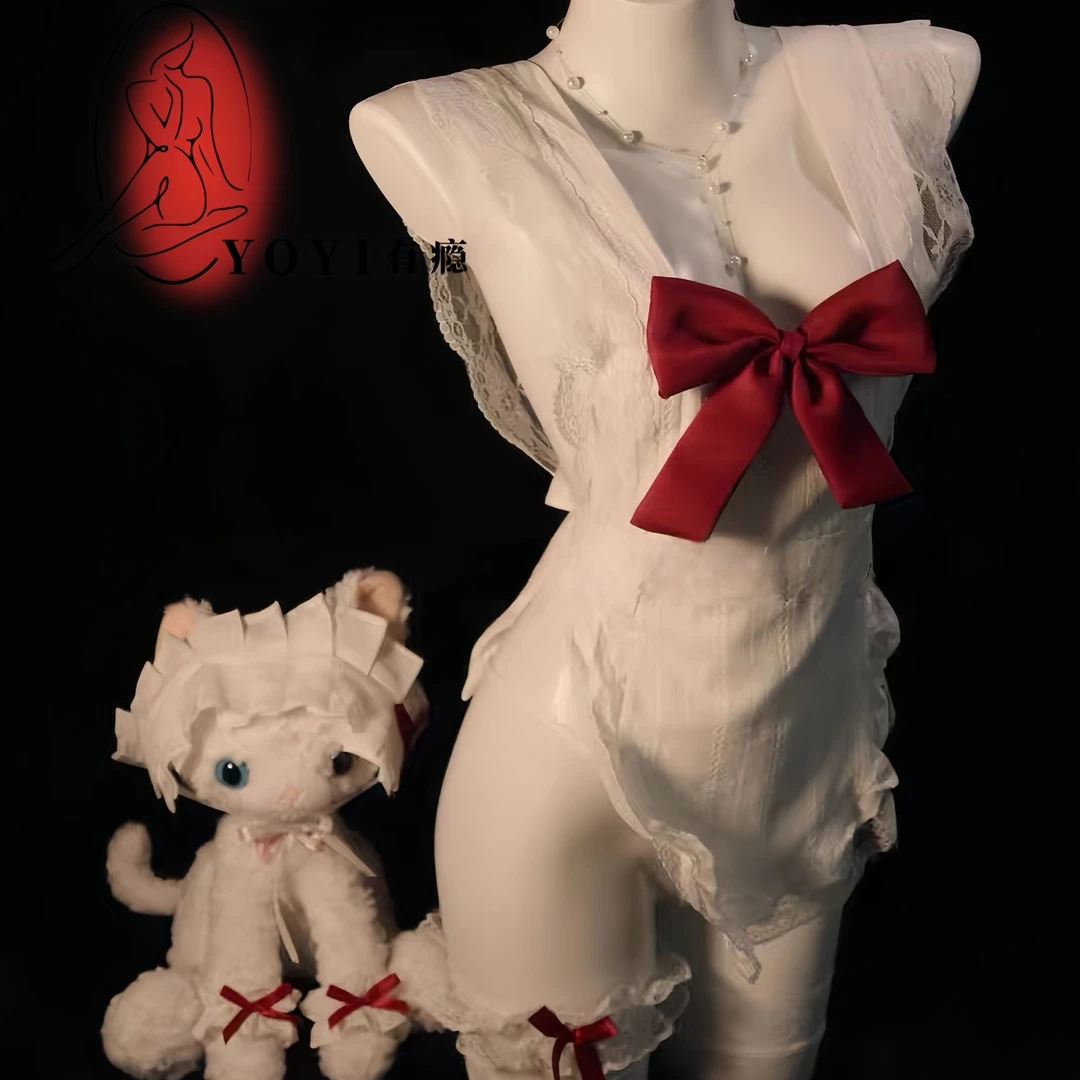 『有瘾YOYI』雪里娇 修身显瘦法式复古蕾丝睡衣家居服