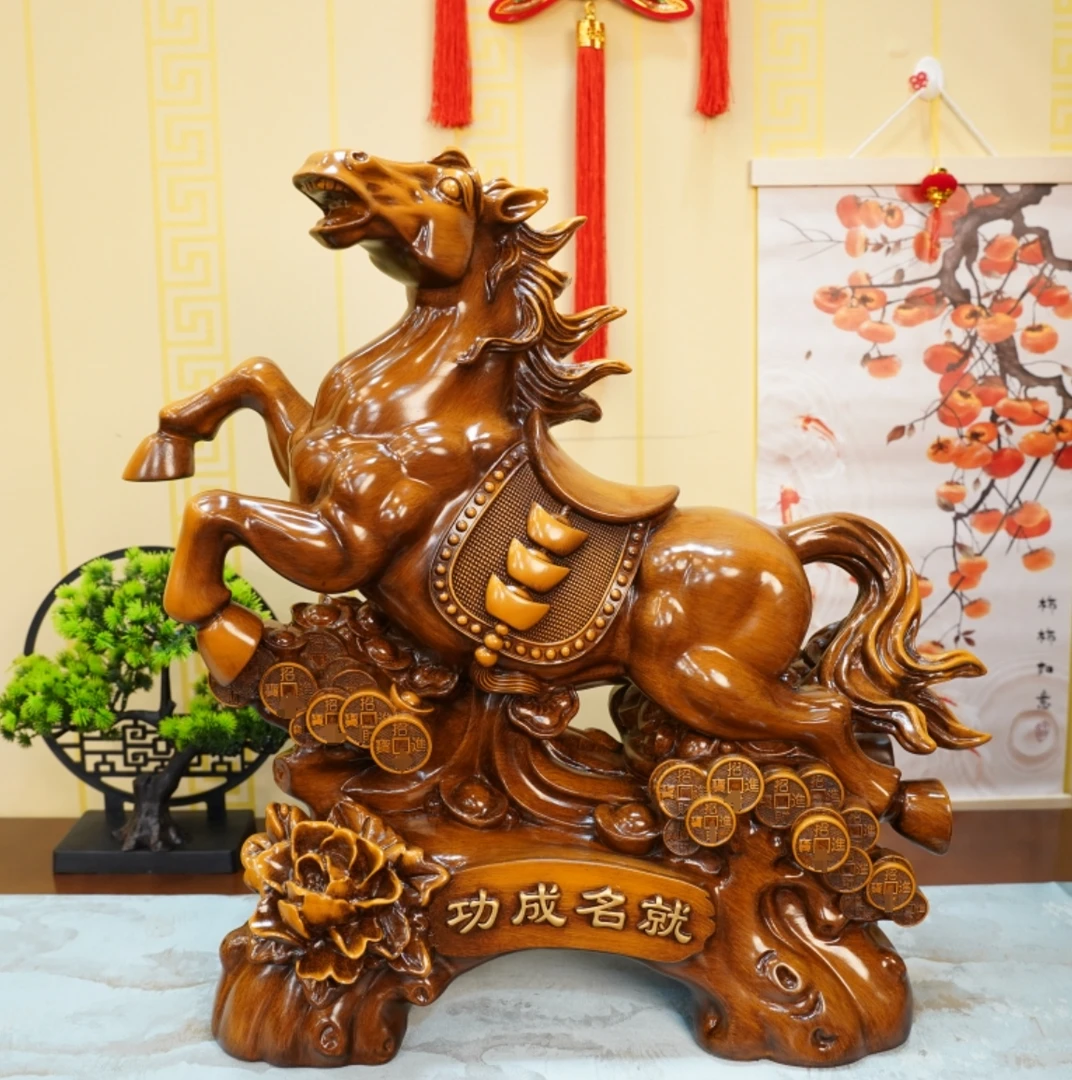 （功成名就）马摆件XDH客厅办公室送礼摆件（长42高工艺品39）