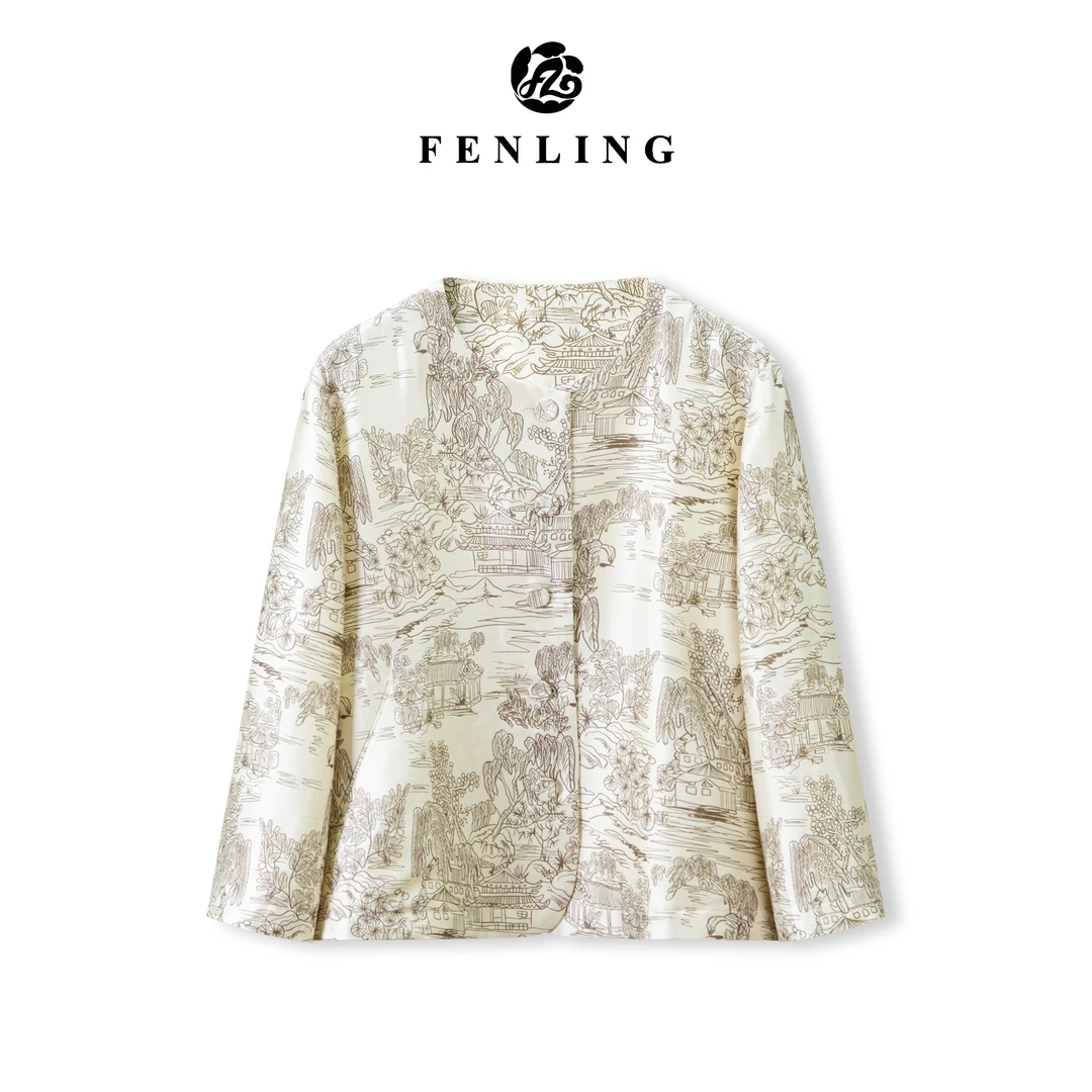 芬领-柔景雅墨-2025早春新中式桑蚕丝长袖款上衣外套WT204-WT206