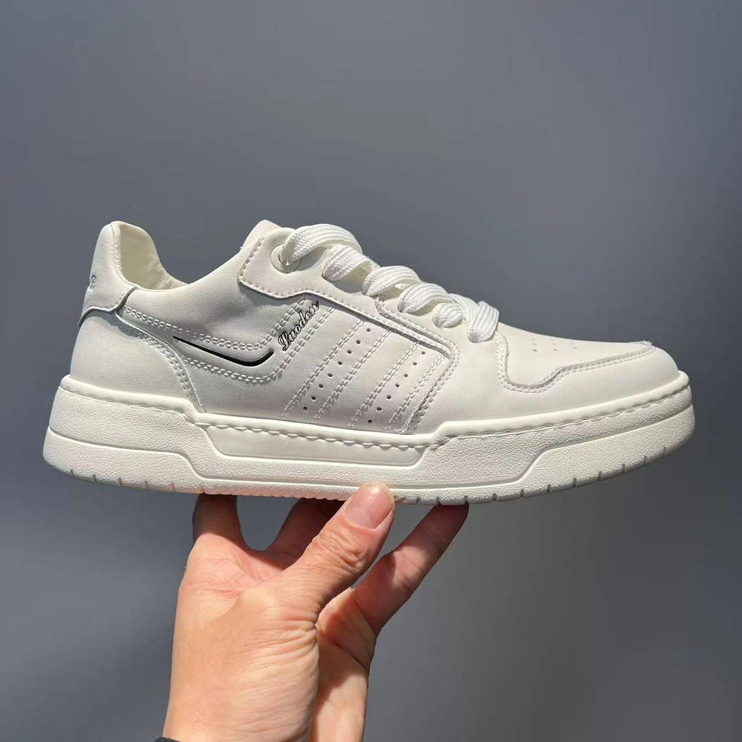 男款轻质耐磨透气休闲舒适运动鞋百搭低帮板鞋时尚潮鞋6802白色