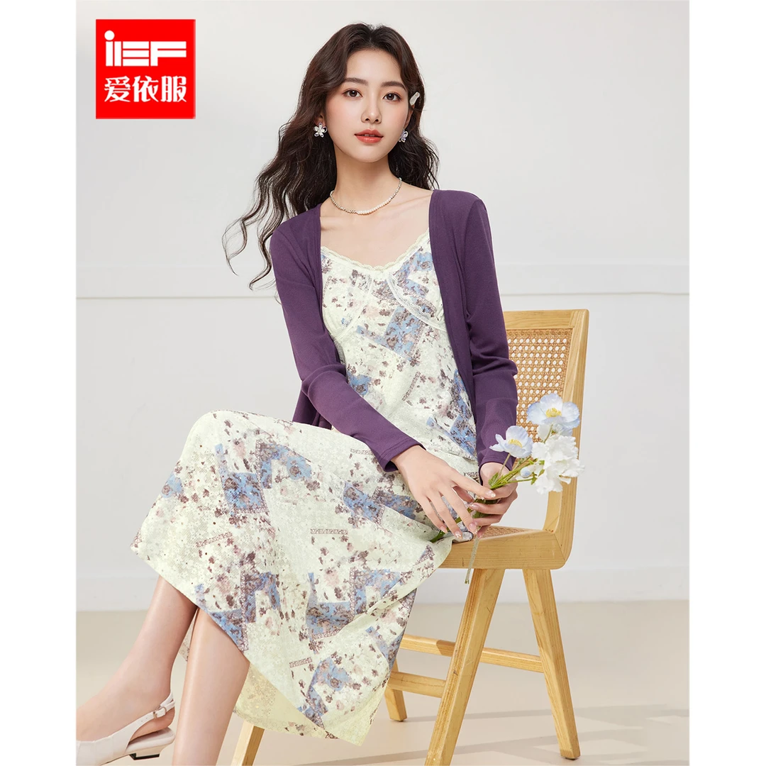 IEF/爱依服2025新款夏秋季高级时尚显瘦韵味女人味里外套裙