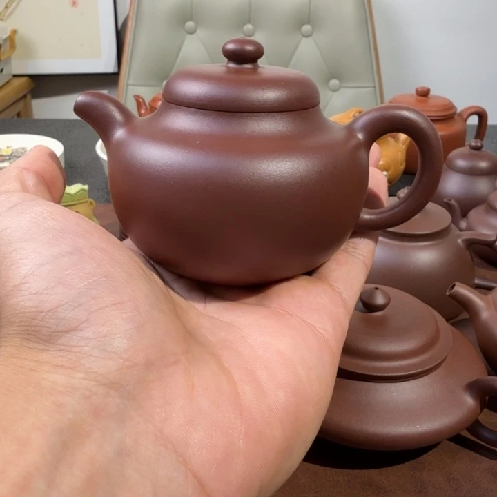 脱***马紫砂茶壶柿园全手