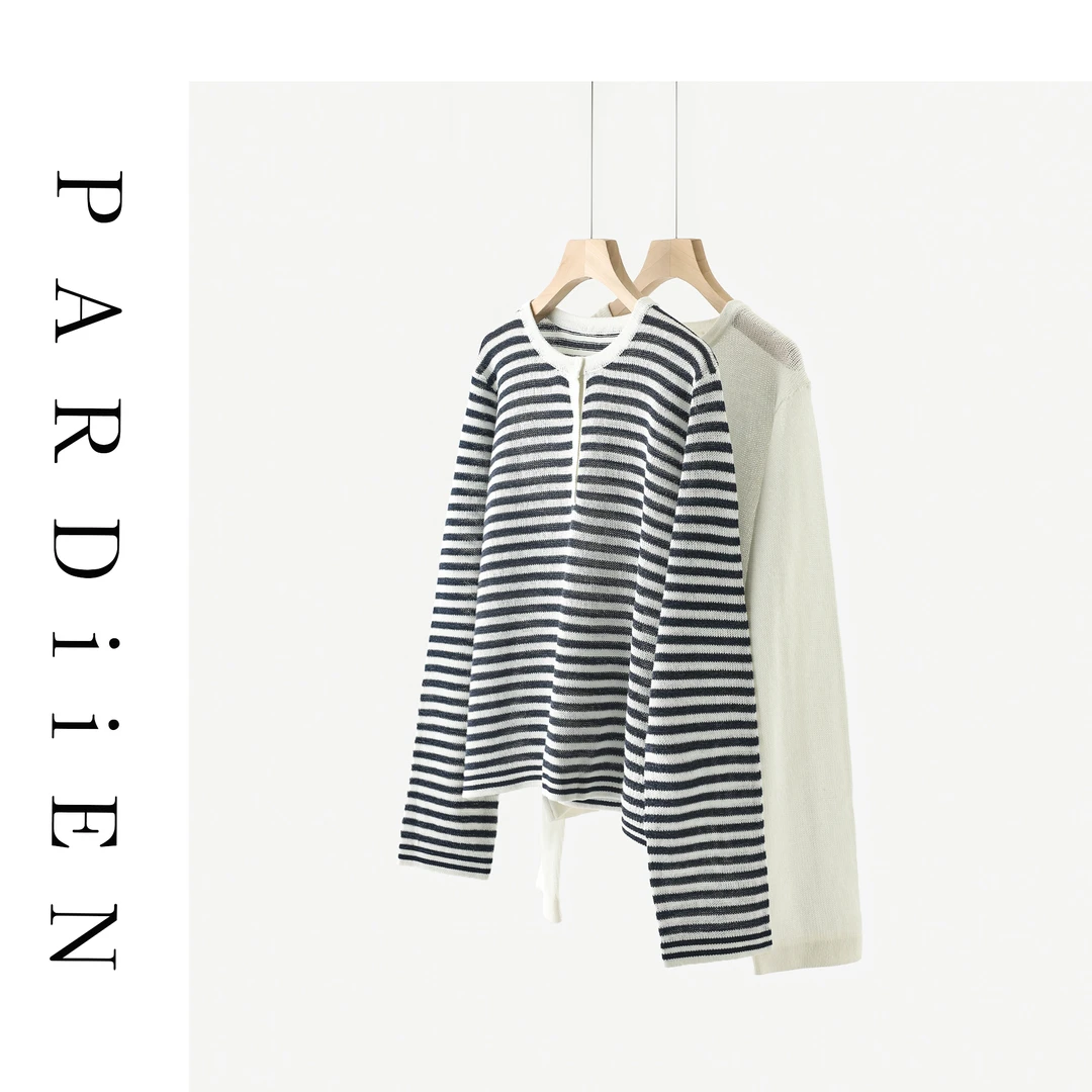 【北总严选】帕迪恩和纸半截扣条纹亨利领衫25Q099