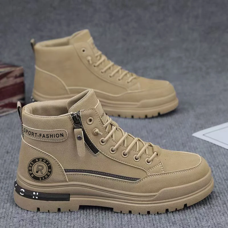 马丁靴男高帮秋冬季英伦风户外登山防水防滑上班工作劳保工装靴正