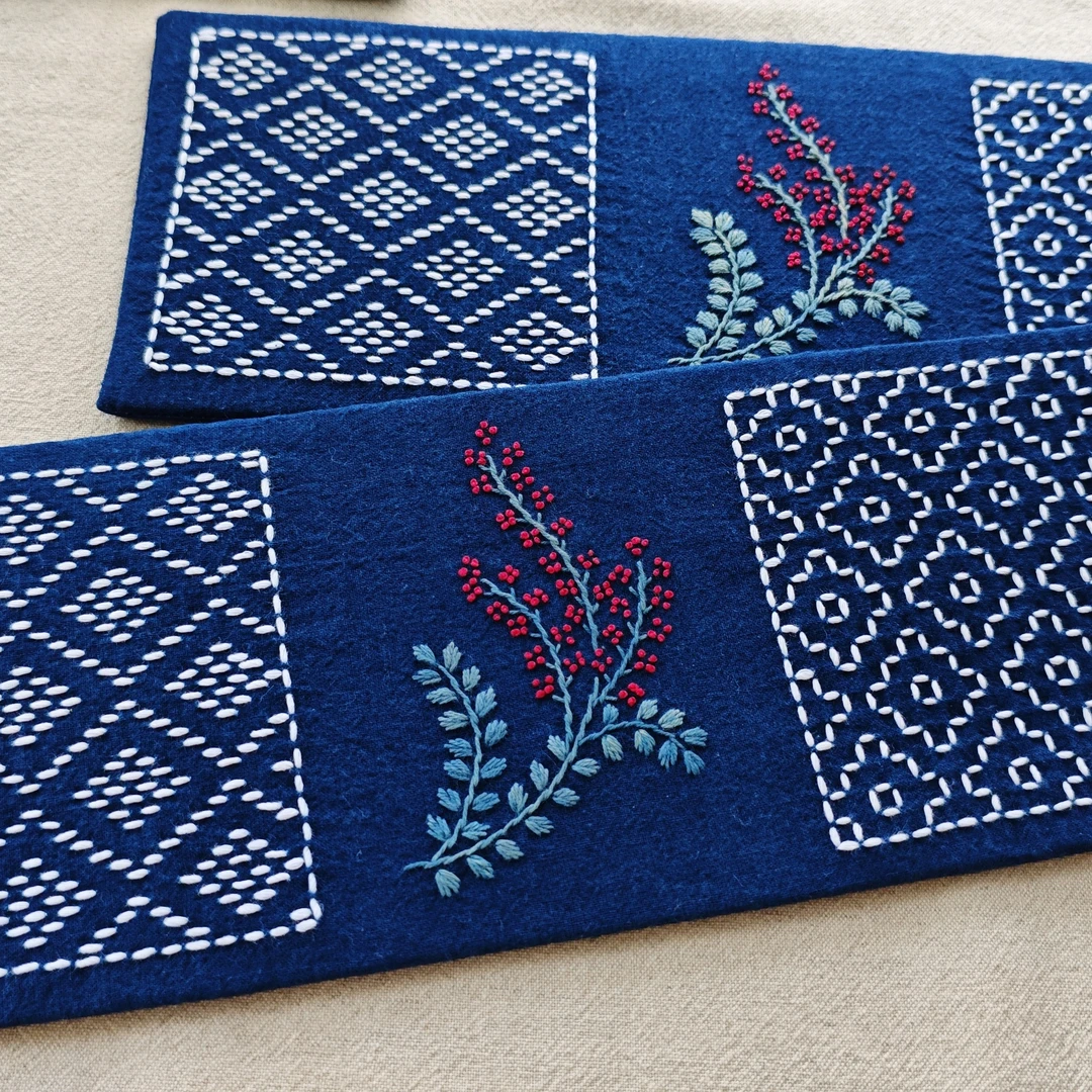 刺子绣 纯手工 小茶垫  置物垫 杯垫