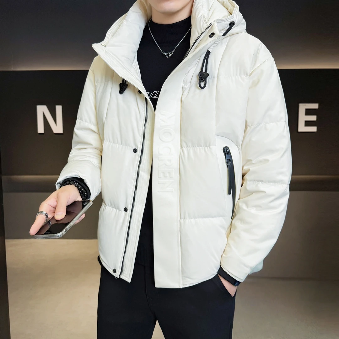 高端时尚百搭连帽羽绒服男士2025冬季新款加厚保暖面包服抗寒外套