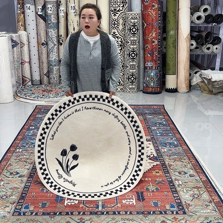 混纺加厚棉布底仿羊绒直径一米圆特价福利