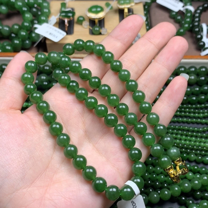 【闪购商品】颈饰未镶嵌和田玉（碧玉）绵****子8m